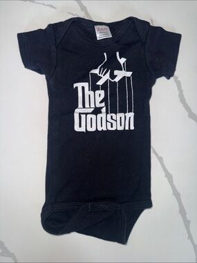 'The Godson' Black Baby One-Piece